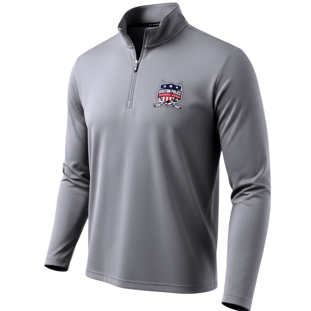 TravisMathew Coto Perf 1/4 Zip Pullover Grey Boston Police Hockey XL NWT